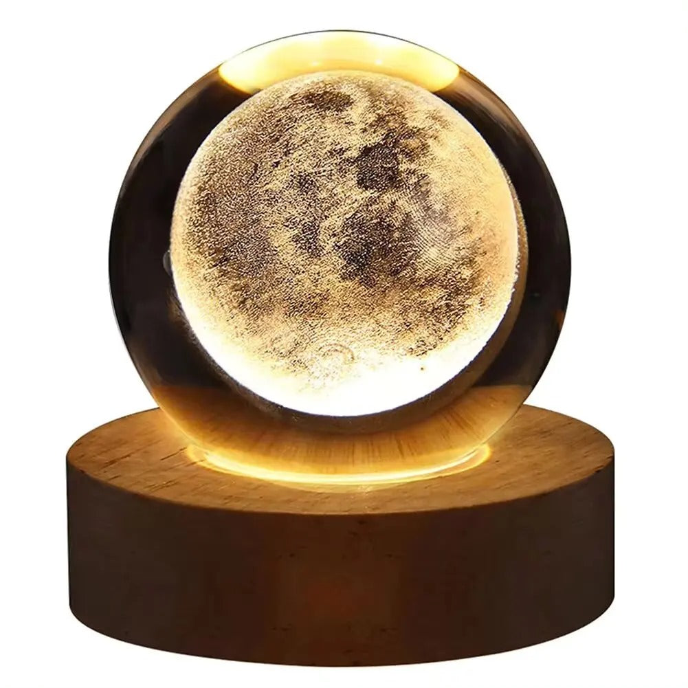 USB LED Night Light Galaxy Crystal Ball Table Lamp 3D Planet Moon Lamp Bedroom Home Decor For Kids Party Children Birthday Gifts Cherry Super Store